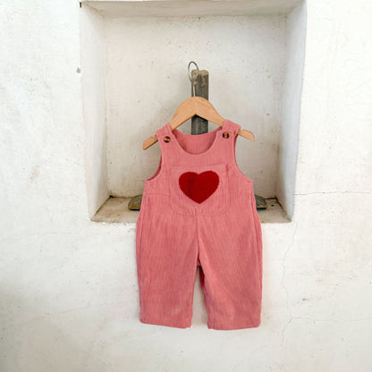 【BABY】コーデュロイハート刺繍サロペットSK100819