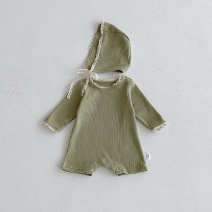 【BABY】ワッフル生地フリルカバーオールSK092821