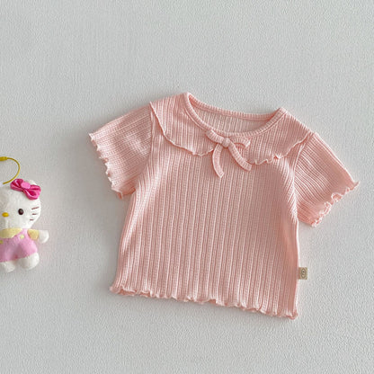 【BABY&KID】夏新作 丸襟無地TシャツSK105108