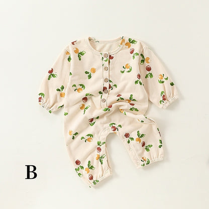【BABY】北欧風フルーツプリントカバーオールSK101318