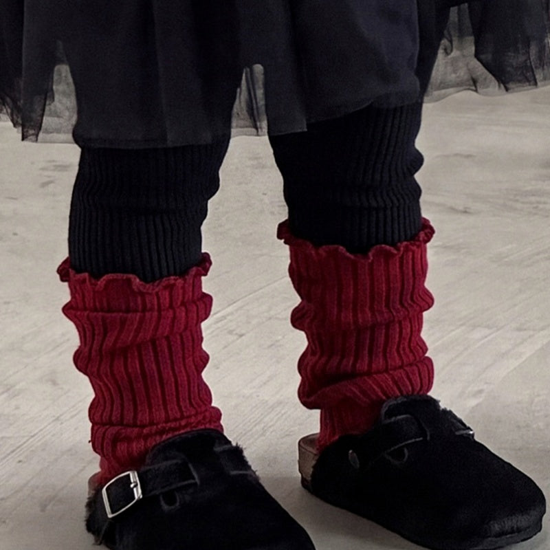 【BABY】小花柄チュール裏起毛ワンピース、ニットレギンスSK107013