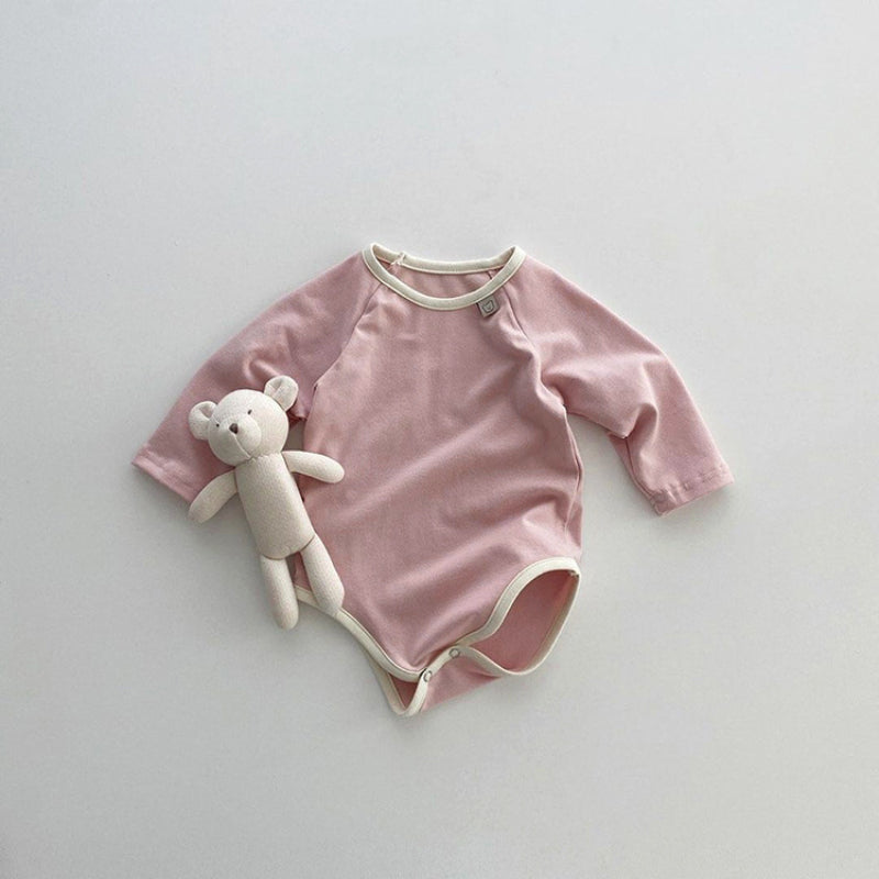 【BABY】バイカラーくまワッペンロンパースSK010312
