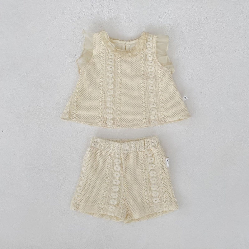 【BABY&KID】夏新作 透かし編みセットアップ、パンツSK104930