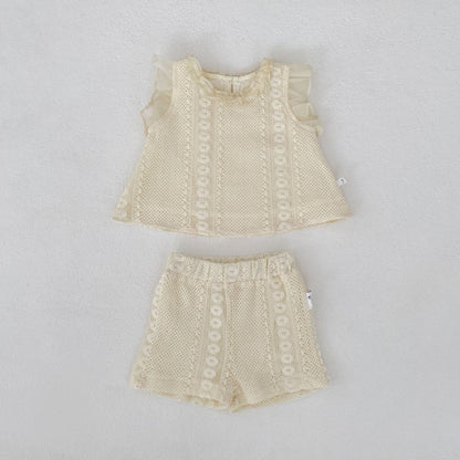 【BABY&KID】夏新作 透かし編みセットアップ、パンツSK104930