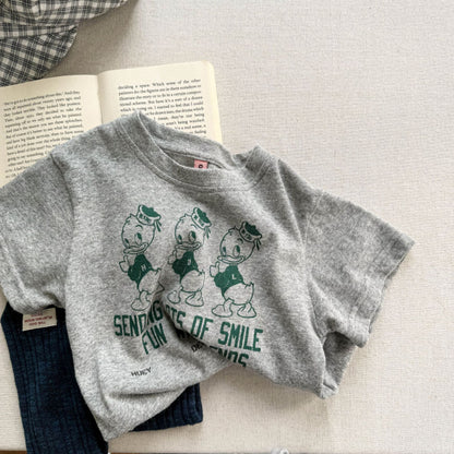 【BABY&KID】夏新作 可愛いカジュアルクルーネックTシャツSK010217