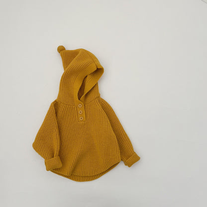 【BABY&KID】冬新作フード付きニットプルオーバーSK103011