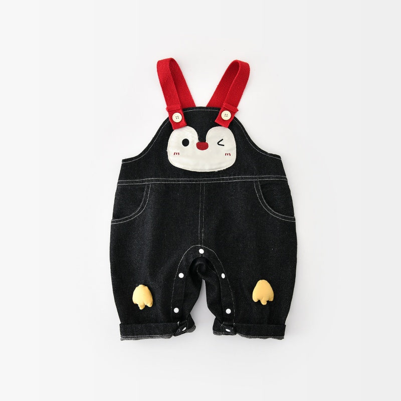 【BABY&KID】ペンギンサロペットカバーオール、ボーダー長袖トップスSK107815