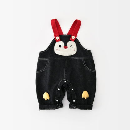 【BABY&KID】ペンギンサロペットカバーオール、ボーダー長袖トップスSK107815