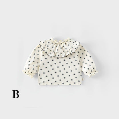 【BABY】小花柄Tシャツ、サロペットロンパースSK100311