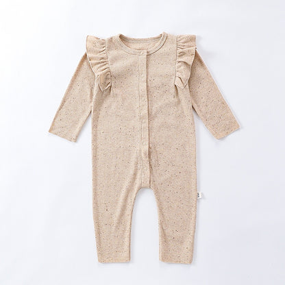 【BABY】北欧風無地フリルロンパース、カバーオールSK101313