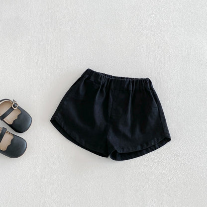 【BABY】夏新作ドットノースリーブシャツ、ブラックショートパンツSK104524