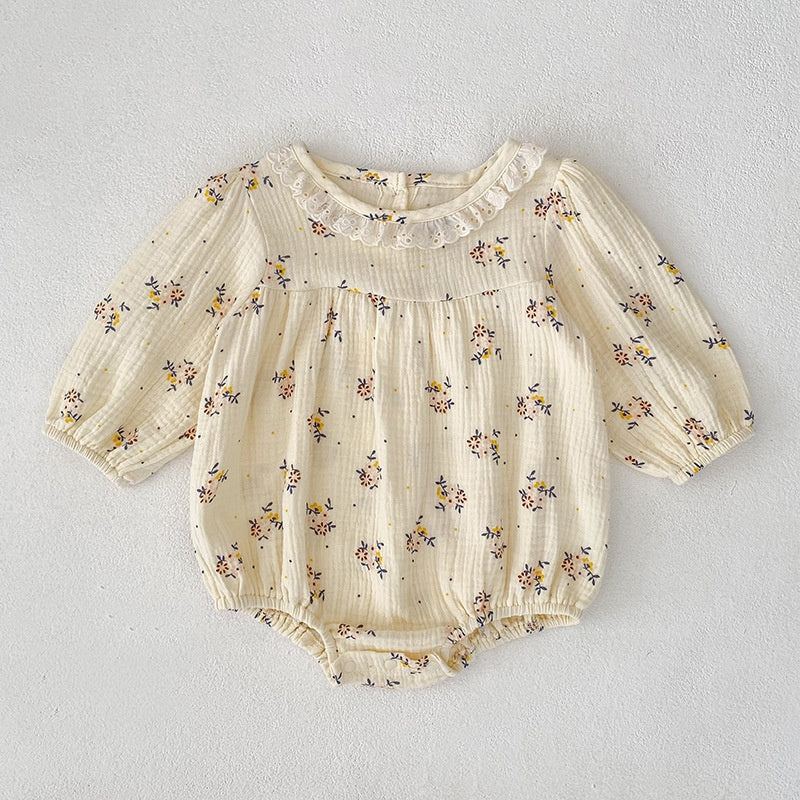 【BABY&KID】フリル襟小花柄ロンパース、ワンピースSK107913