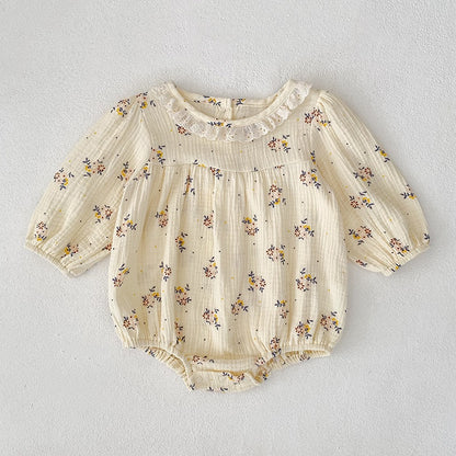 【BABY&KID】フリル襟小花柄ロンパース、ワンピースSK107913