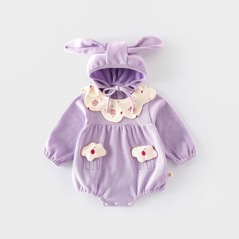 【BABY】刺繍うさぎロンパースSK100306