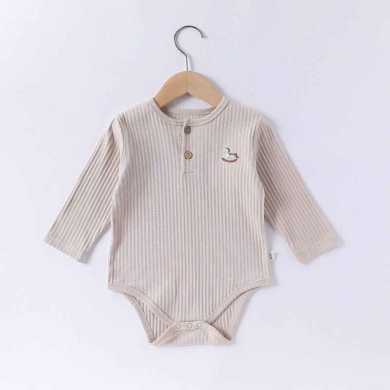 【BABY】北欧風ポニー刺繍ロンパースSK101307