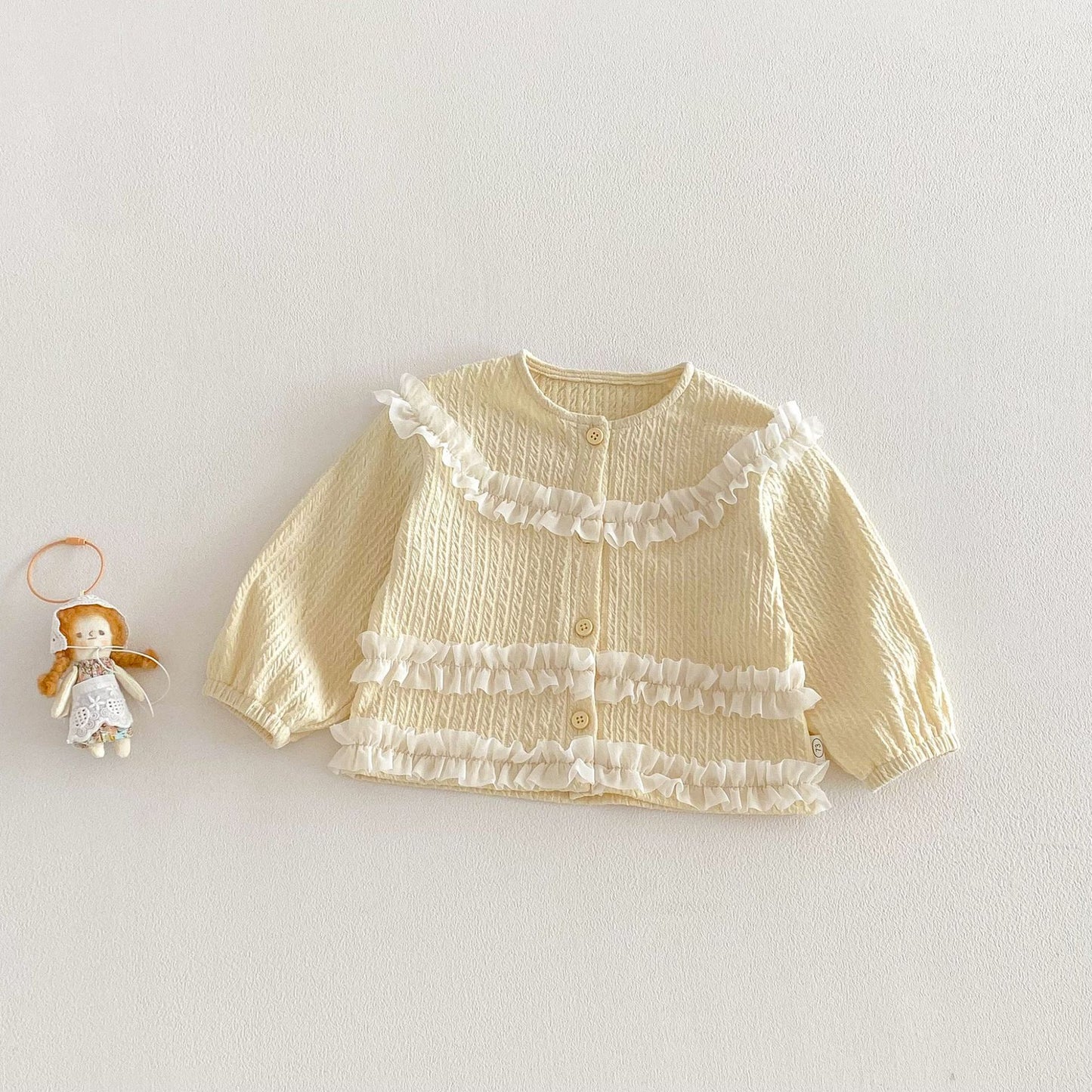 【BABY&KID】韓国風フリルデザイン長袖トップスSK103513
