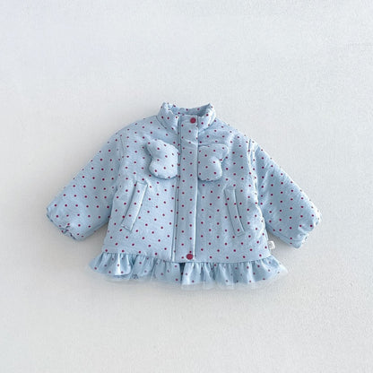 【BABY&KID】冬新作かわいいドット中綿ジャケットSK108514