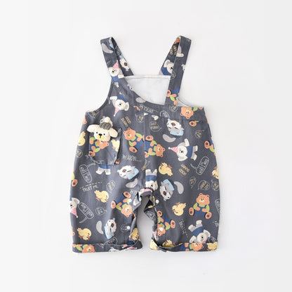 【BABY&KID】いぬ総柄サロペット、いぬ長袖トップスSK107814