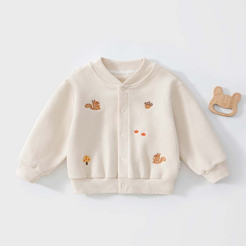 【BABY&KID】ワッフル刺繍ベースボールジャケットSK107529