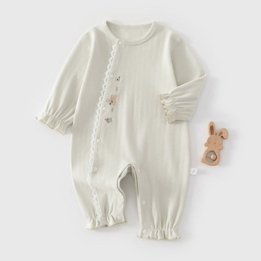 【BABY】うさぎ刺繍綿カバーオールSK103807