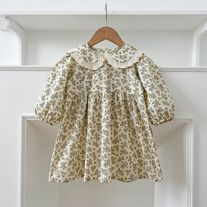 【BABY&KID】丸襟小花柄ロンパース、ワンピースSK107918