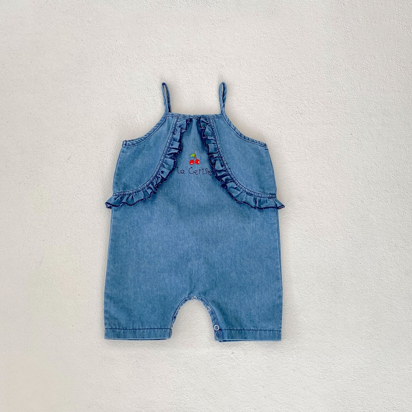 【BABY】夏新作 チェリー刺繍ロンパースorセットアップSK062709