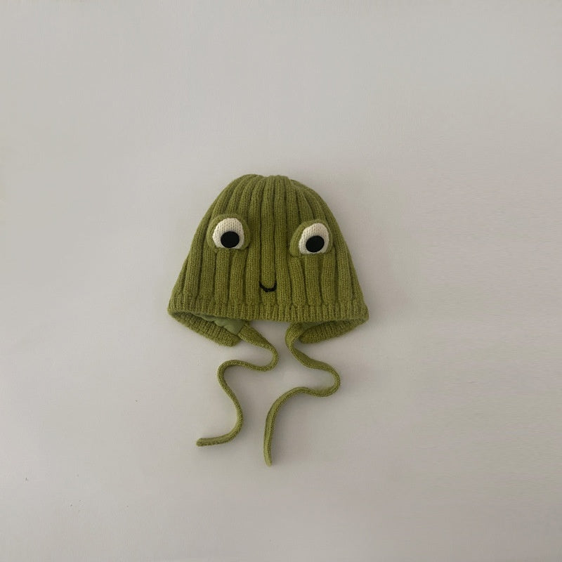 【HAT】カエルデザインひも付きニット帽SK102439