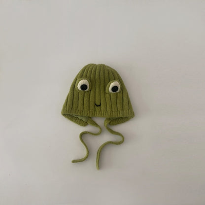 【HAT】カエルデザインひも付きニット帽SK102439