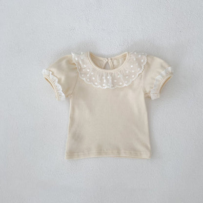 【BABY】夏新作 レースクリームロンパース、ＴシャツSK061805