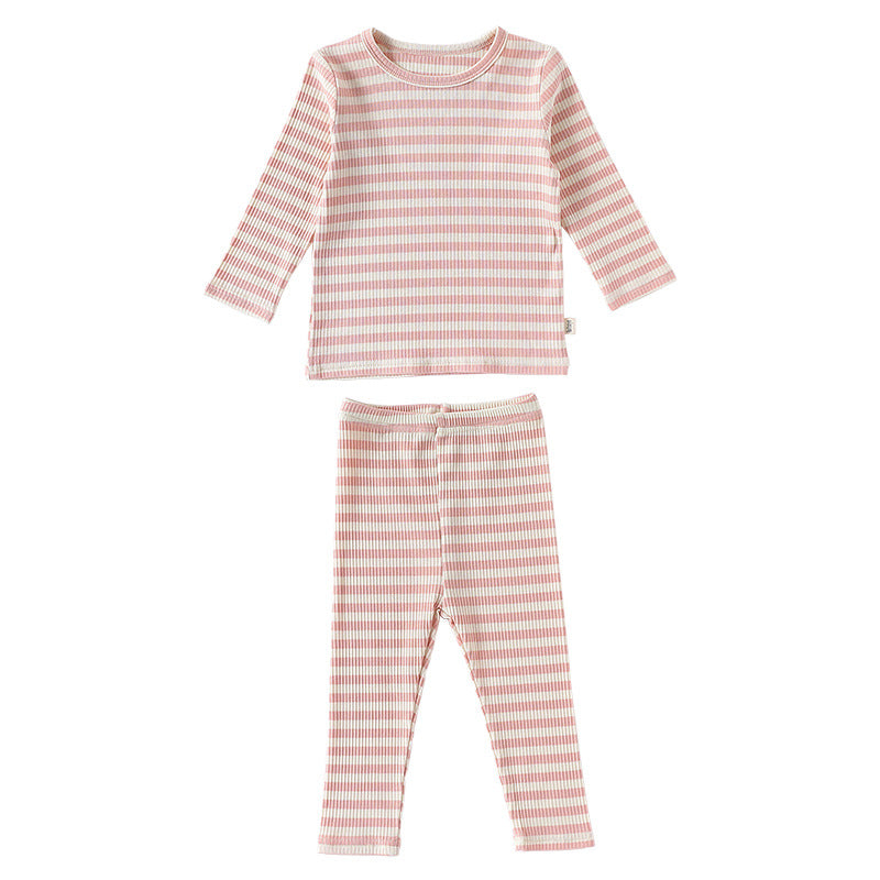 【BABY&KID】北欧風長袖ボーダーセットアップSK101330
