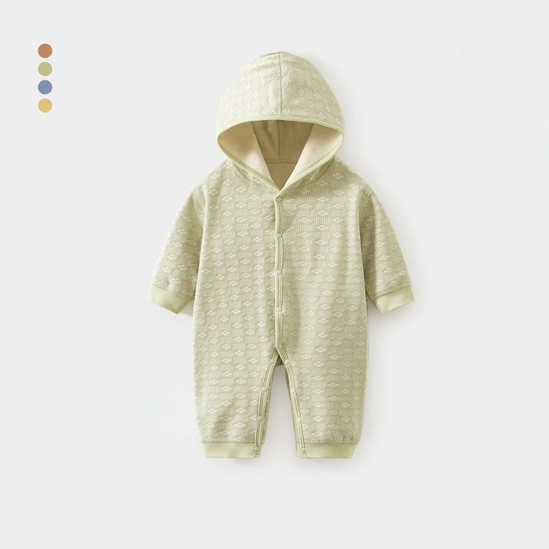 【BABY】冬新作北欧風レトロ裏起毛フードカバーオールSK102633