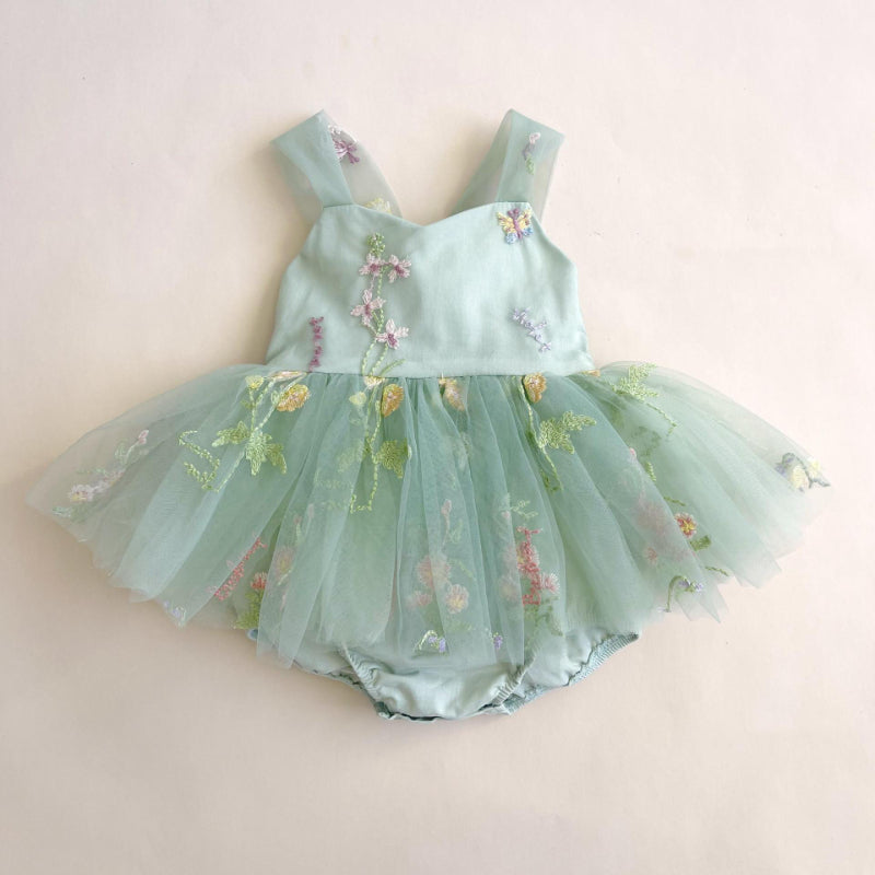 【BABY】夏新作 チュール刺繍キャミロンパースワンピSK082214