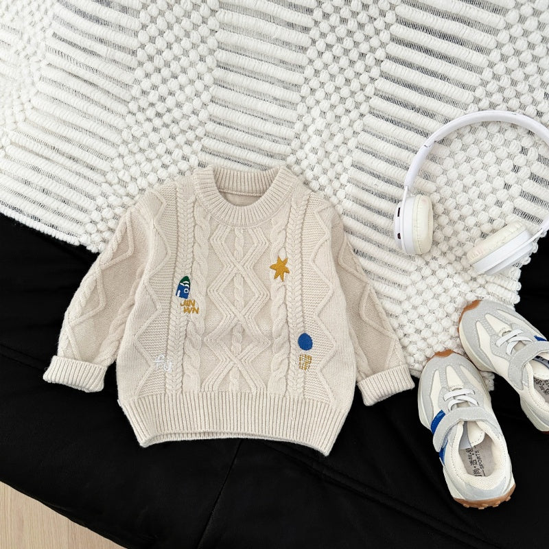 【BABY&KID】冬新作キャラ刺繍ニットセーターSK103009