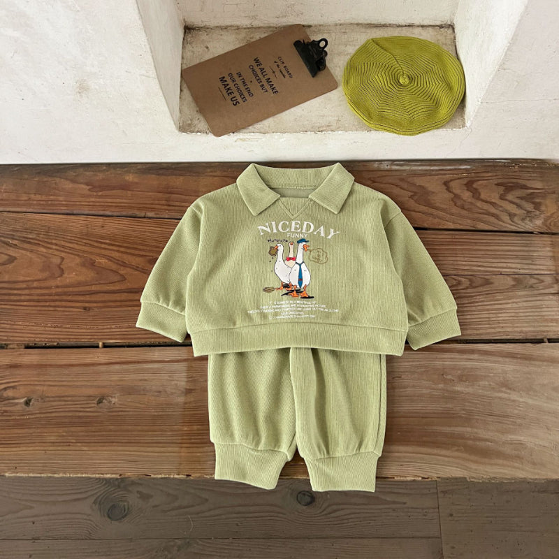 【BABY&KID】カートゥーン柄カジュアルセットアップSK100829