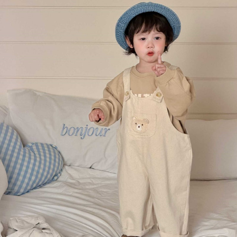 【BABY&KID】ロゴプリントスウェット、くまサロペットSK104010