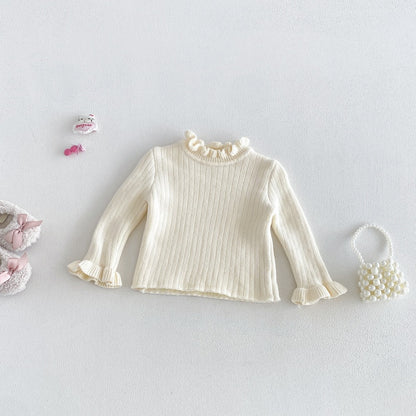 【BABY】冬新作裏起毛ワンピース、フリル襟裏起毛ニットSK107615