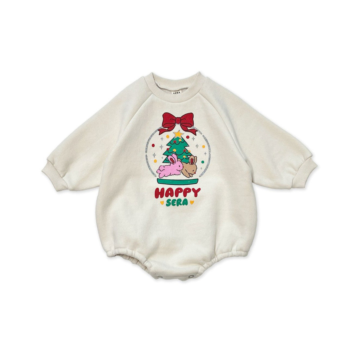 【BABY】ツリー＆うさぎ柄ロンパース、蝶結びレギンス、角帽子SK102816