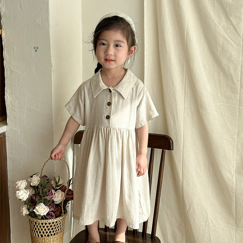 【BABY＆KID】夏新作 ナチュラル亜麻セットアップ、ワンピースSK063016