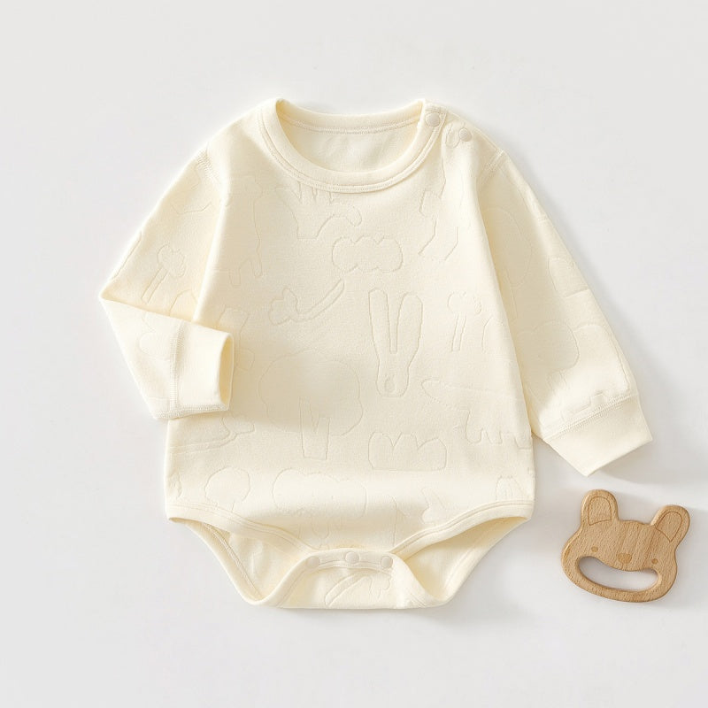 【BABY】北欧風アニマルジャカードロンパースSK102618