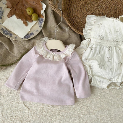 【BABY】小花柄ロンパース、レース襟ロンTSK104302