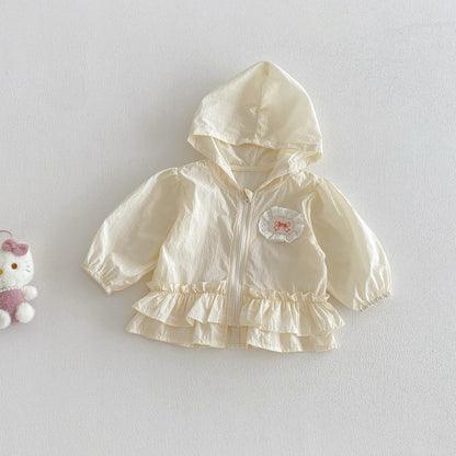 【BABY】夏新作蝶結び刺繍UVパーカーSK104521
