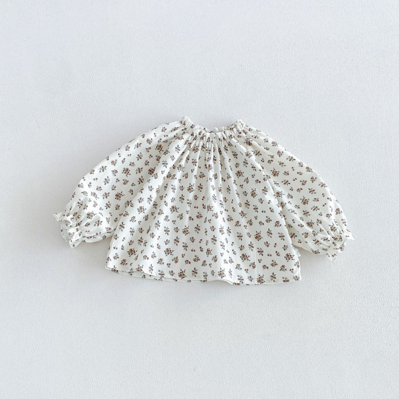 【BABY&KID】パフスリーブシャツ、刺繍サロペット、フレアパンツSK107213