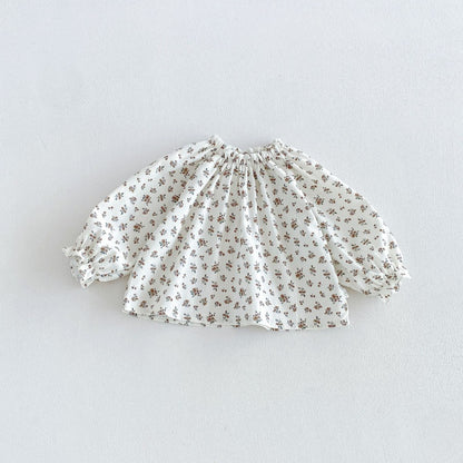 【BABY&KID】パフスリーブシャツ、刺繍サロペット、フレアパンツSK107213