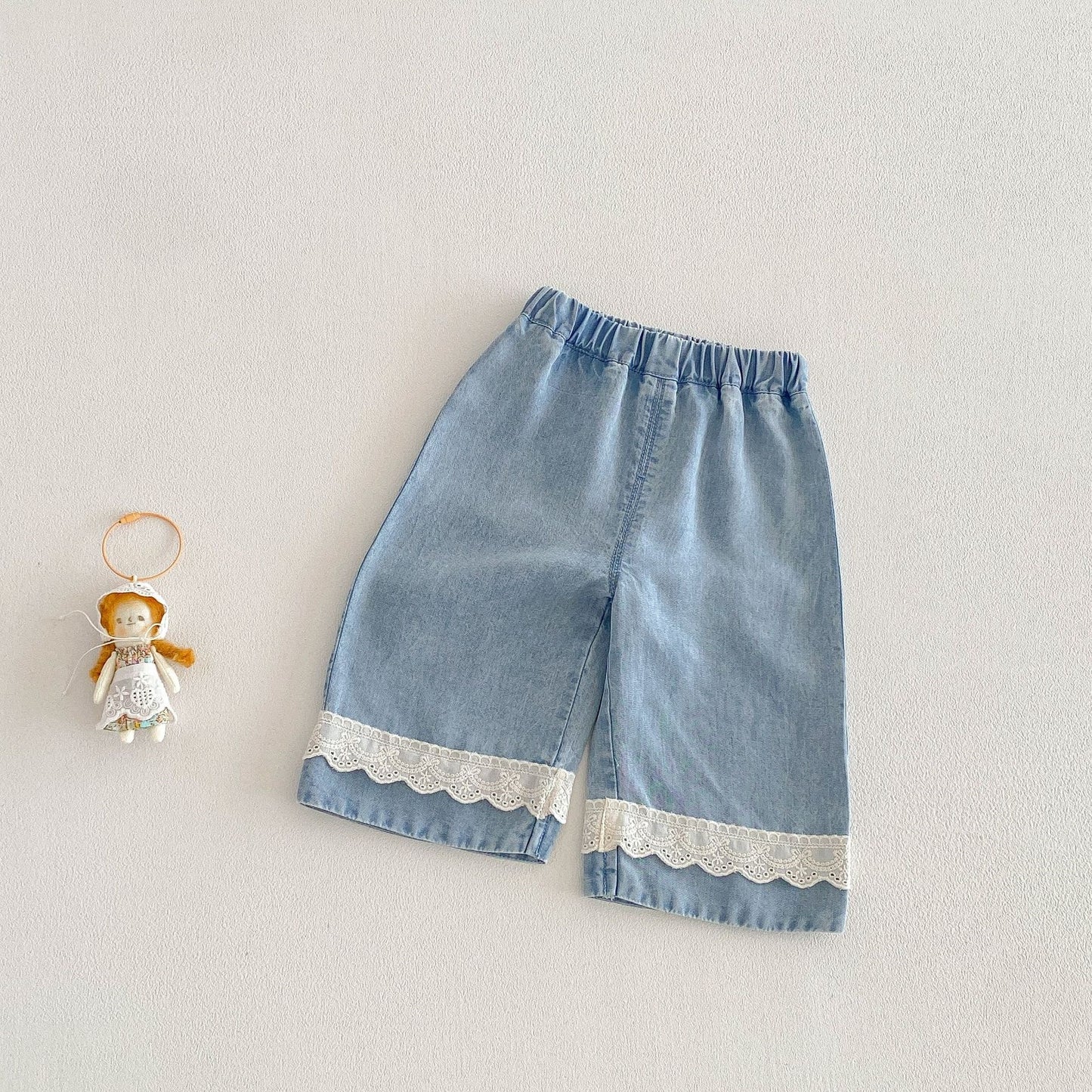 【BABY&KID】夏新作小花柄レースフリルシャツ、パンツSK105022