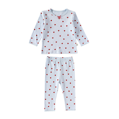 【BABY&KID】北欧風ハート、蝶結びセットアップSK101331
