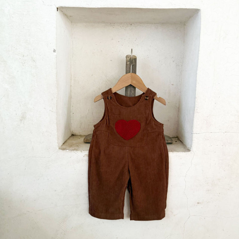 【BABY】コーデュロイハート刺繍サロペットSK100819