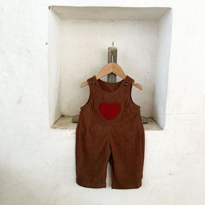 【BABY】コーデュロイハート刺繍サロペットSK100819