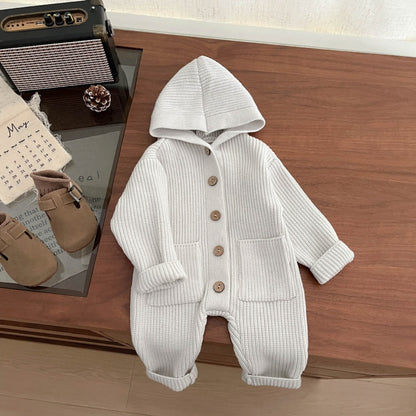 【BABY】大きめポケットニットフードカバーオールSK102631