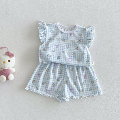 【BABY&KID】夏新作 小花柄セットアップSK105105