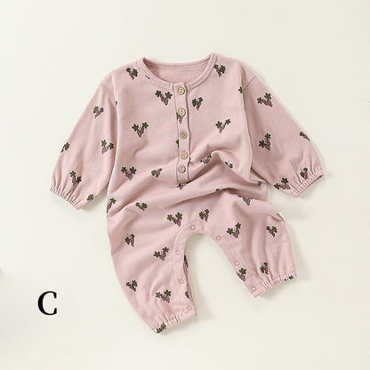 【BABY】北欧風フルーツプリントカバーオールSK101318